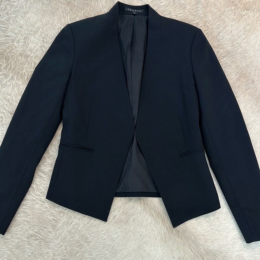 THEORY Black Suit Blazer Jacket Size 2